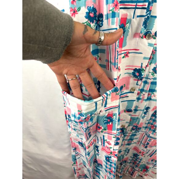 Vintage Carriage Court Snap Front Robe Loungewear Sleepwear Dress SMALL New - Picture 7 of 9